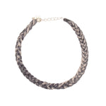 Bracelet tressé coloré - GRIS BLEU