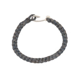 Bracelet tressé gris anthracite fermoir hameçon