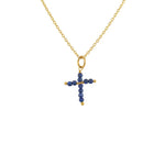 Collier doré et croix en pierre - LAPIS