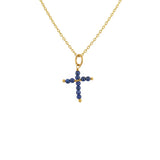 Collier doré et croix en pierre - LAPIS