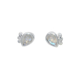 Boucles argent 925 et pierres - PIERRE DE LUNE ET ZIRCONS /
