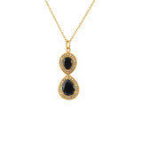 Collier doré infini pierre et zircons - ONYX NOIRE
