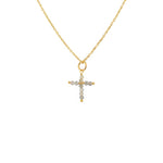 Collier doré et croix en pierre - LABRADORITE