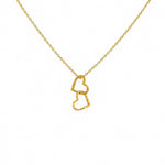Collier doré coeurs martelés entrelacés - Colliers