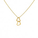 Collier doré coeurs martelés entrelacés - Colliers
