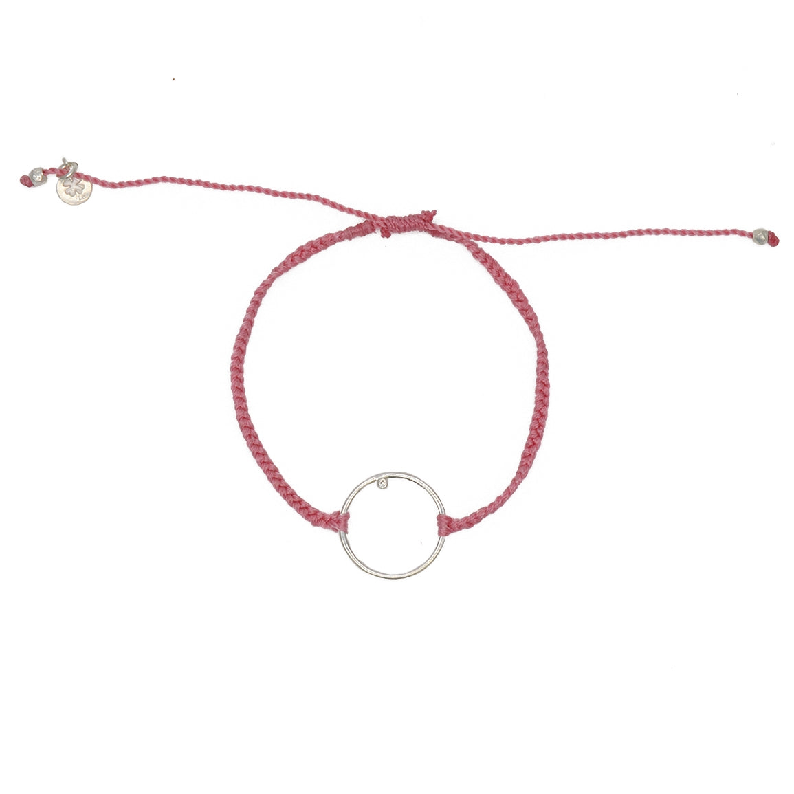Bracelet cordon bleu et argent 925 - ROSE