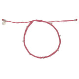 Bracelet cordon rose et billes d’argent 925