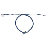 Bracelet cordon bleu marine corse argent 925