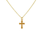 Collier doré croix texturée - Colliers