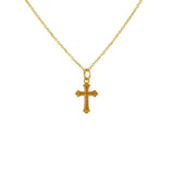 Collier doré croix texturée - Colliers