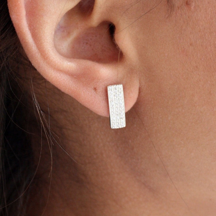 Boucles d’oreilles argent 925 et zircons - Boucles