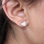 Boucles coeur en argent 925 et zircons