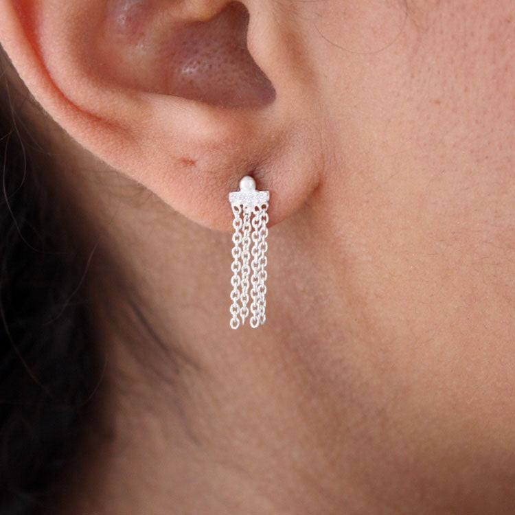 Boucles d’oreilles argent 925 et zircons blancs