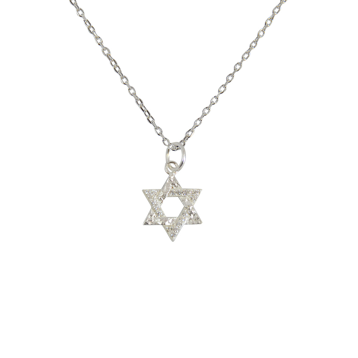 Collier etoile de david argent 925 et zircons