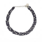 Bracelet tressé coloré - NOIR - GRIS - ARGENTÉ