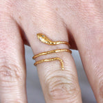 Bague serpent dorée à l’or fin 18k - Bagues