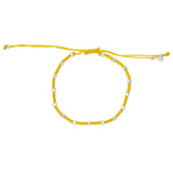 Bracelet cordon tressé avec perles en argent 925 - JAUNE