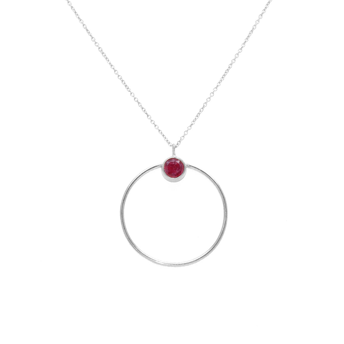 Collier en argent 925 et rubis