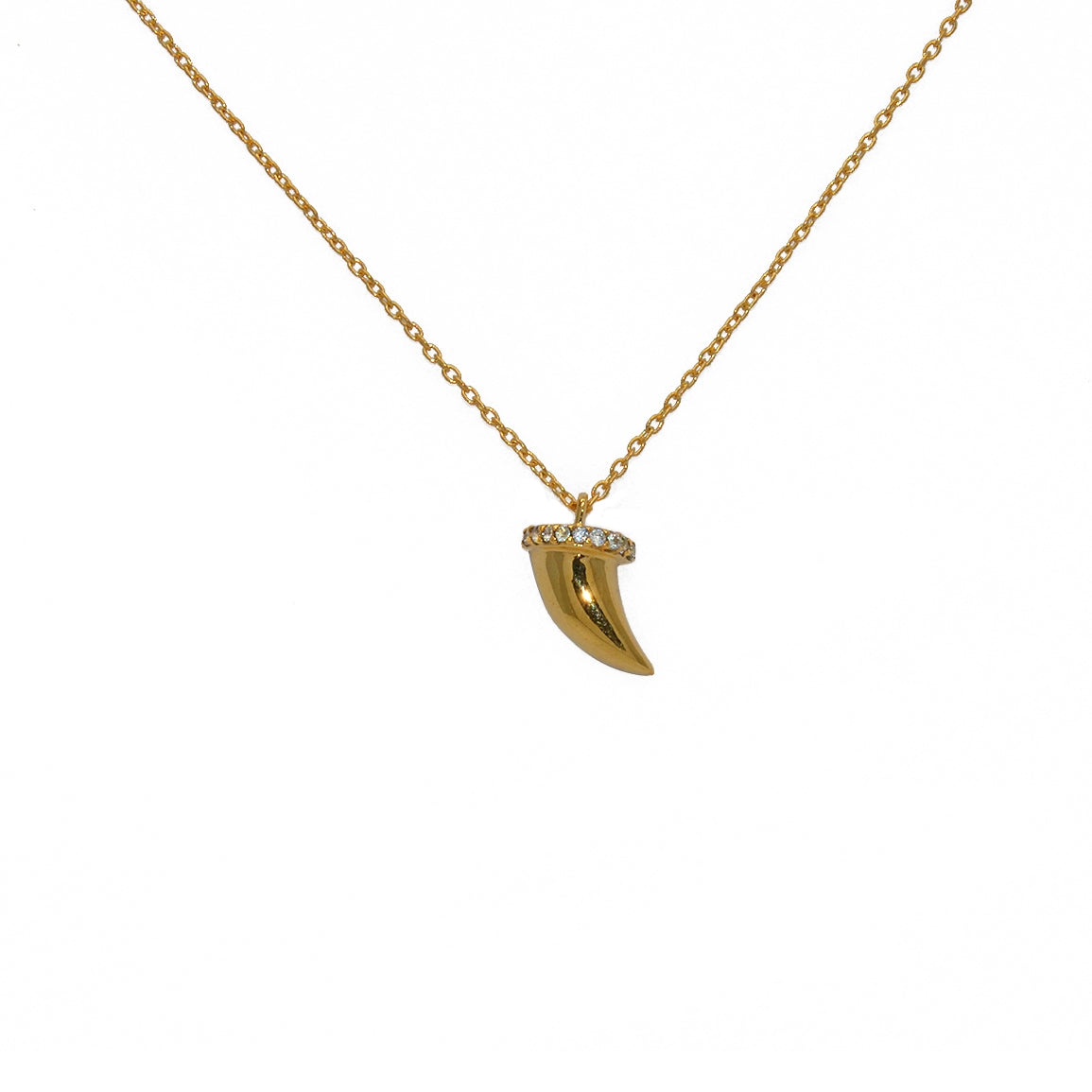 Collier doré et zircons blancs