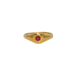 Bague dorée pierre et étoile - 50 / RUBIS