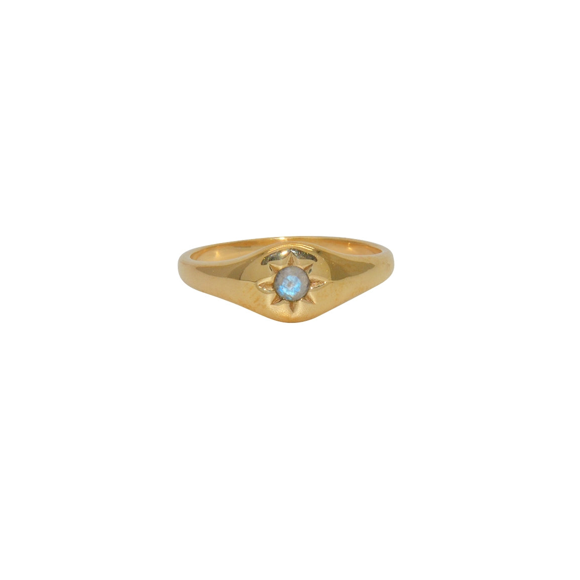 Bague dorée pierre et étoile - 50 / PIERRE DE LUNE