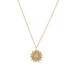 Collier doré pendentif soleil et pierre - PIERRE DE LUNE