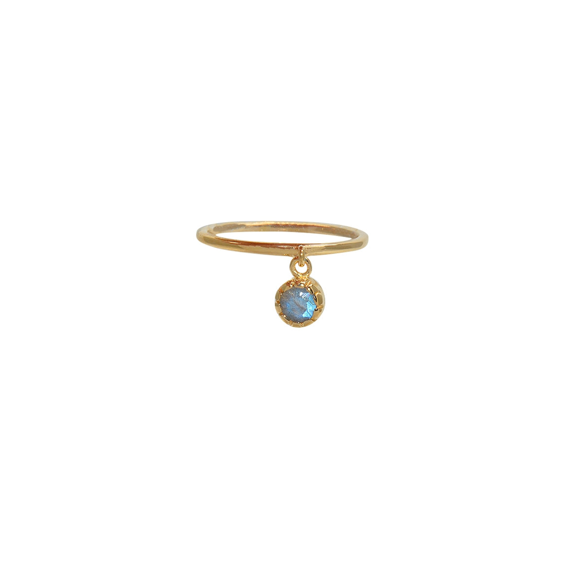 Bague dorée et pampille pierre - 50 / LABRADORITE