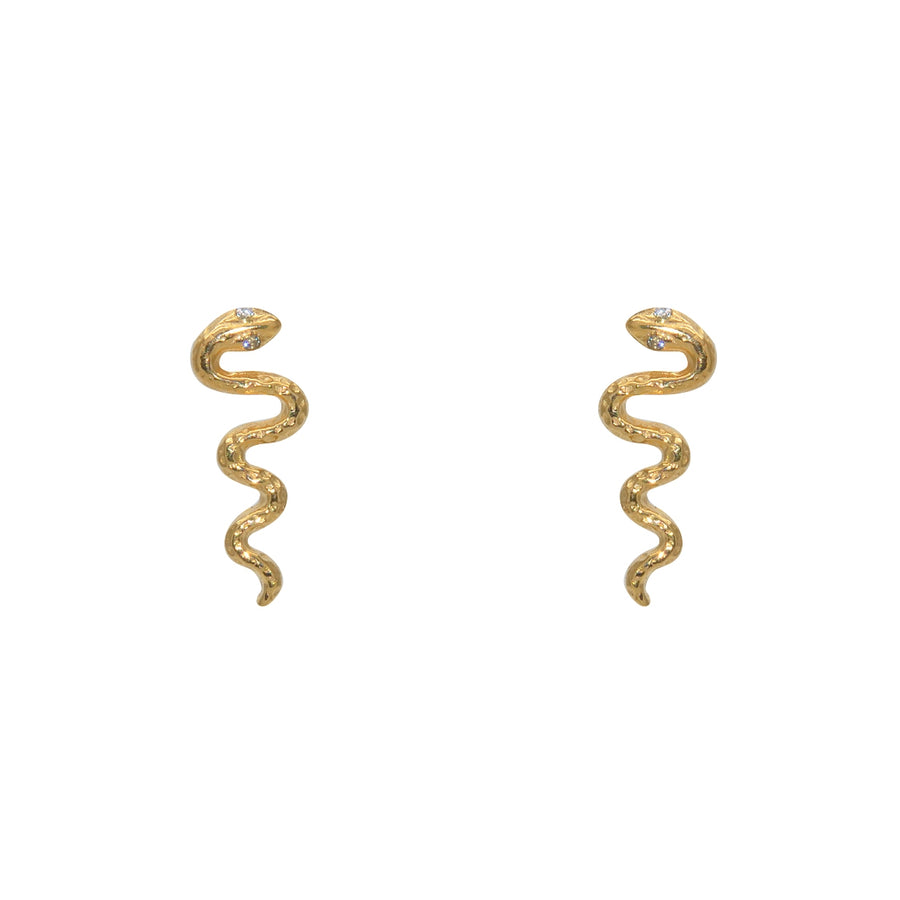 Boucles d’oreilles dorées serpent