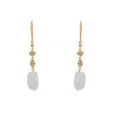 Boucles dorées pierre de lune et zircons