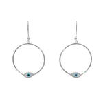 Boucles d’oreilles argent 925 et oeil porte bonheur