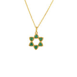 Collier doré étoile de David et pierre - ONYX VERTE