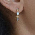 Créoles dorées et pierres naturelles - PIERRE DE LUNE -