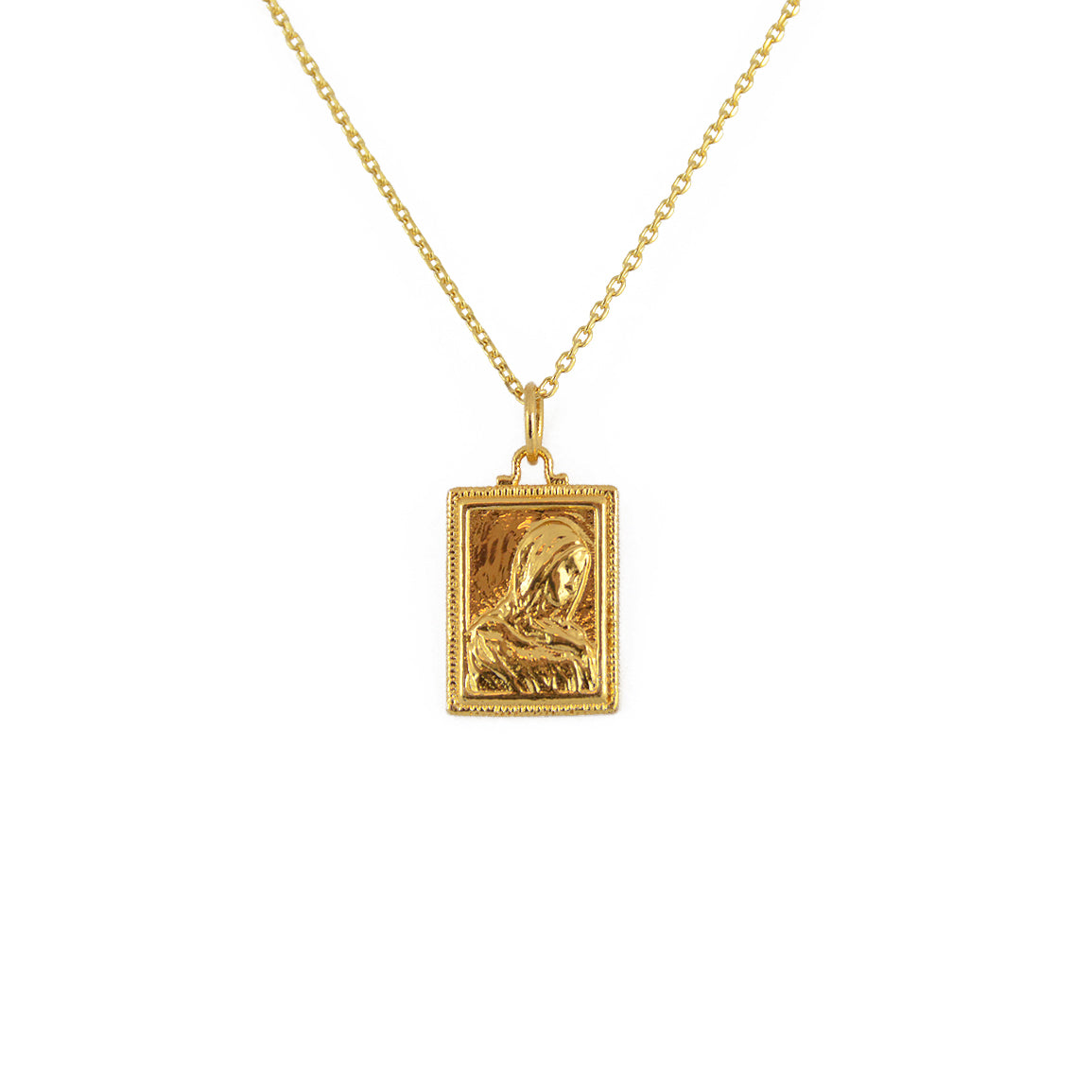 Collier doré pendentif sainte marie