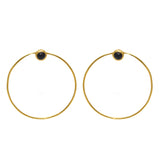 Boucles d’oreilles dorées et onyx noire