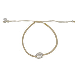 Bracelet cordon creme et cauri argent 925