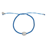 Bracelet cordon turquoise et cauri argent 925