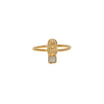 Bague bouddha dorée à l’or fin 18k - 50 / PIERRE DE LUNE -