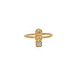 Bague bouddha dorée à l’or fin 18k - 50 / PIERRE DE LUNE -