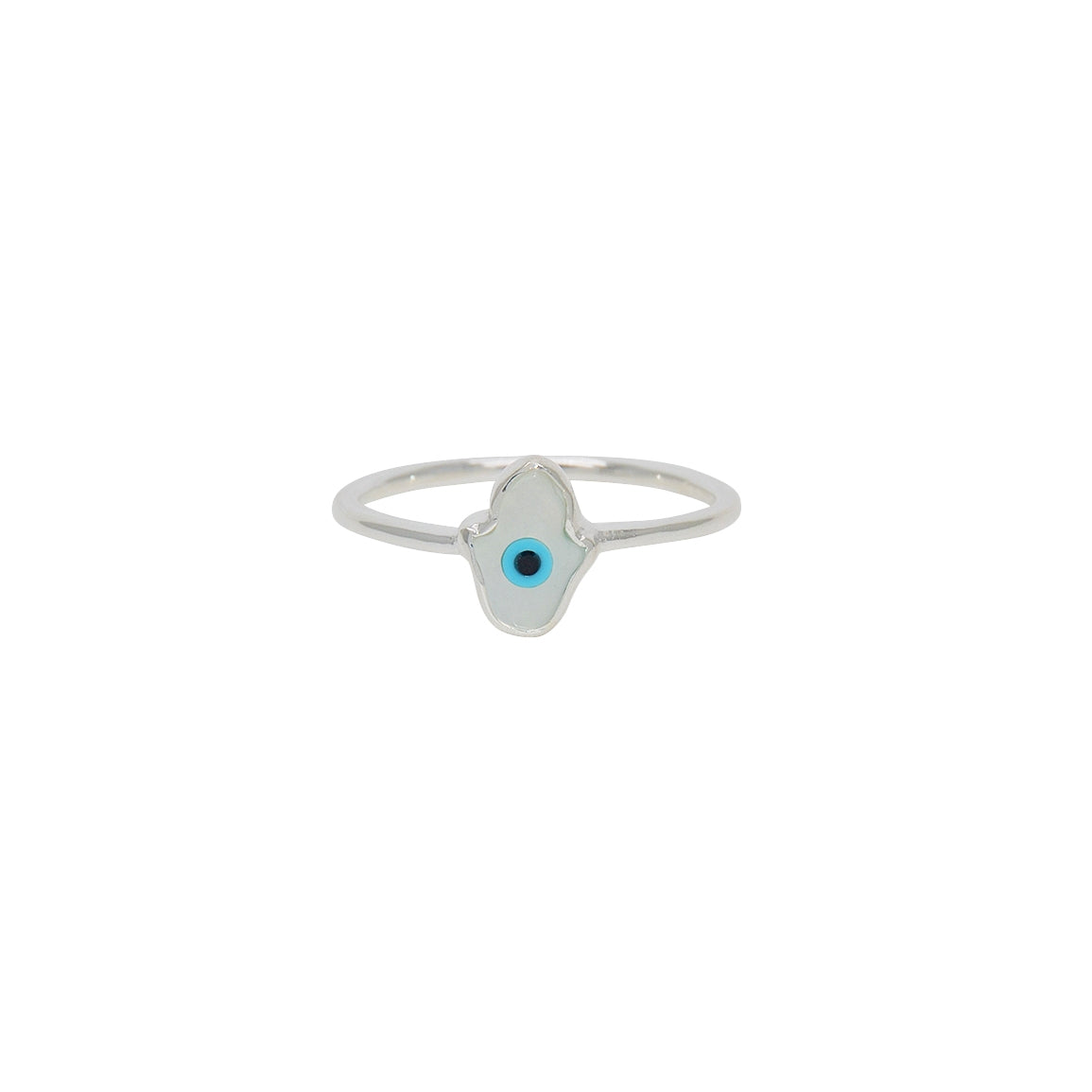 Bague argent 925 main de fatma oeil nacre - Bagues
