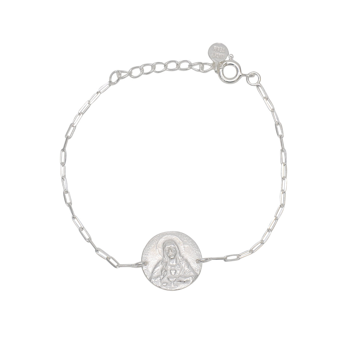 Bracelet argent 925 medaille sainte marie