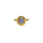 Bague dorée pierre irrégulière - 50 / TANZANITE