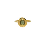 Bague dorée pierre irrégulière - 54 / TOURMALINE