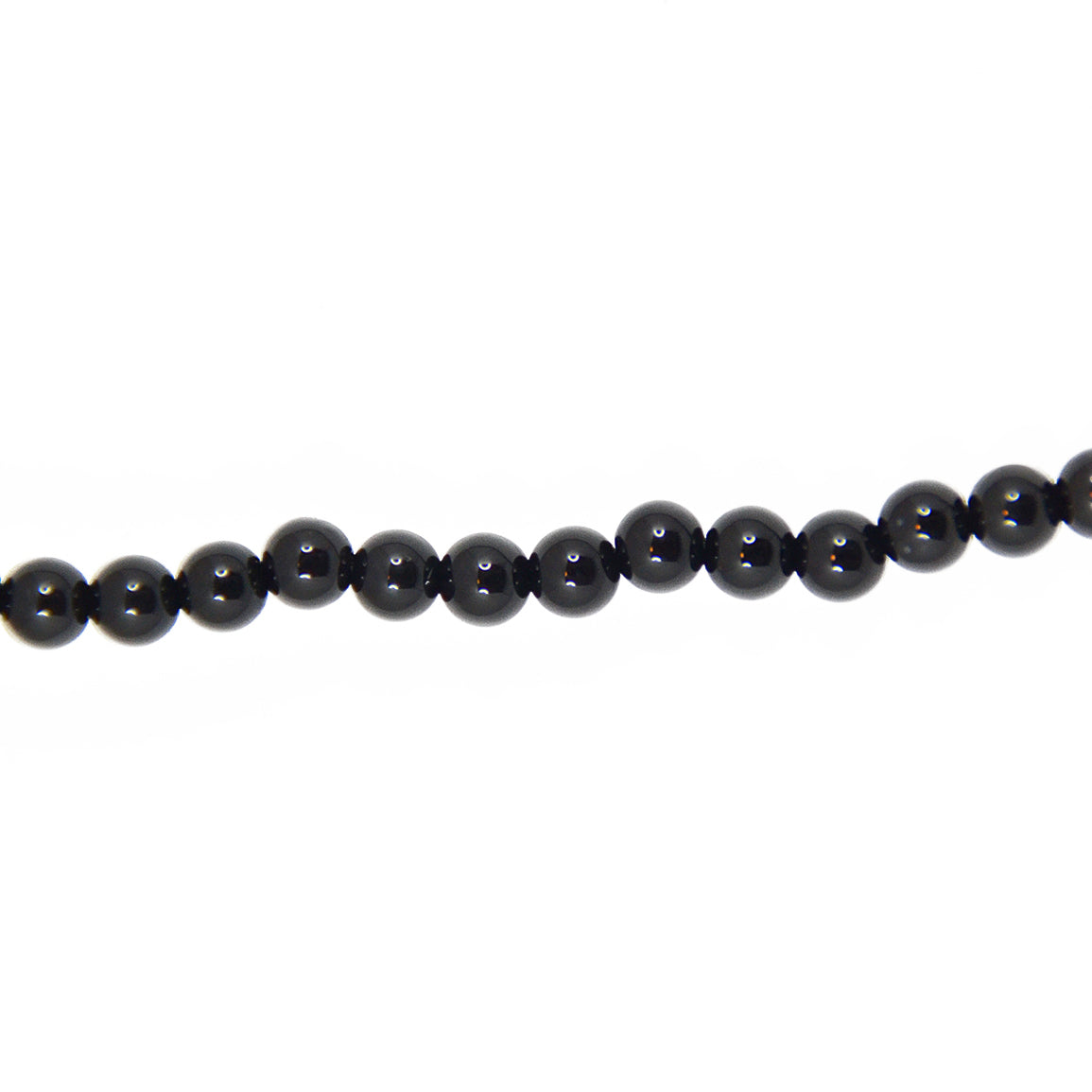 Collier perles agate noire