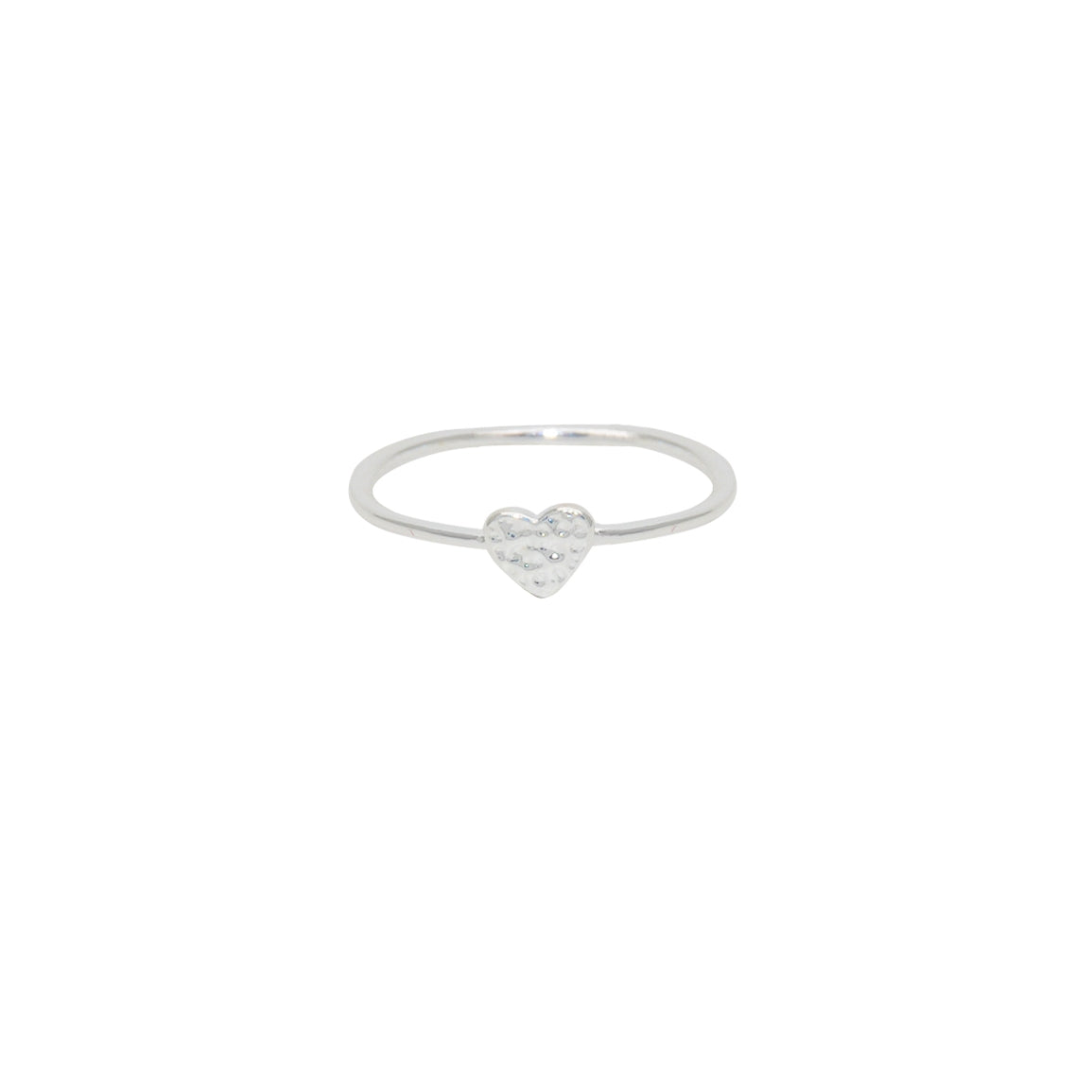 Bague coeur martelé en argent 925 - Bagues