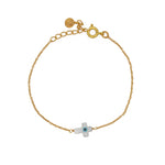 Bracelet doré oeil porte bonheur en nacre