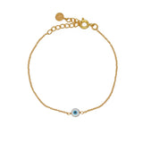 Bracelet doré oeil porte bonheur en nacre - ROND (S)