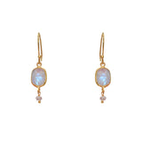 Boucles dorées pierre facettée - PIERRE DE LUNE
