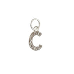 Collier argent 925 pendentif lettre martelée - C