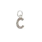 Collier argent 925 pendentif lettre martelée - C