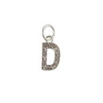 Collier argent 925 pendentif lettre martelée - D